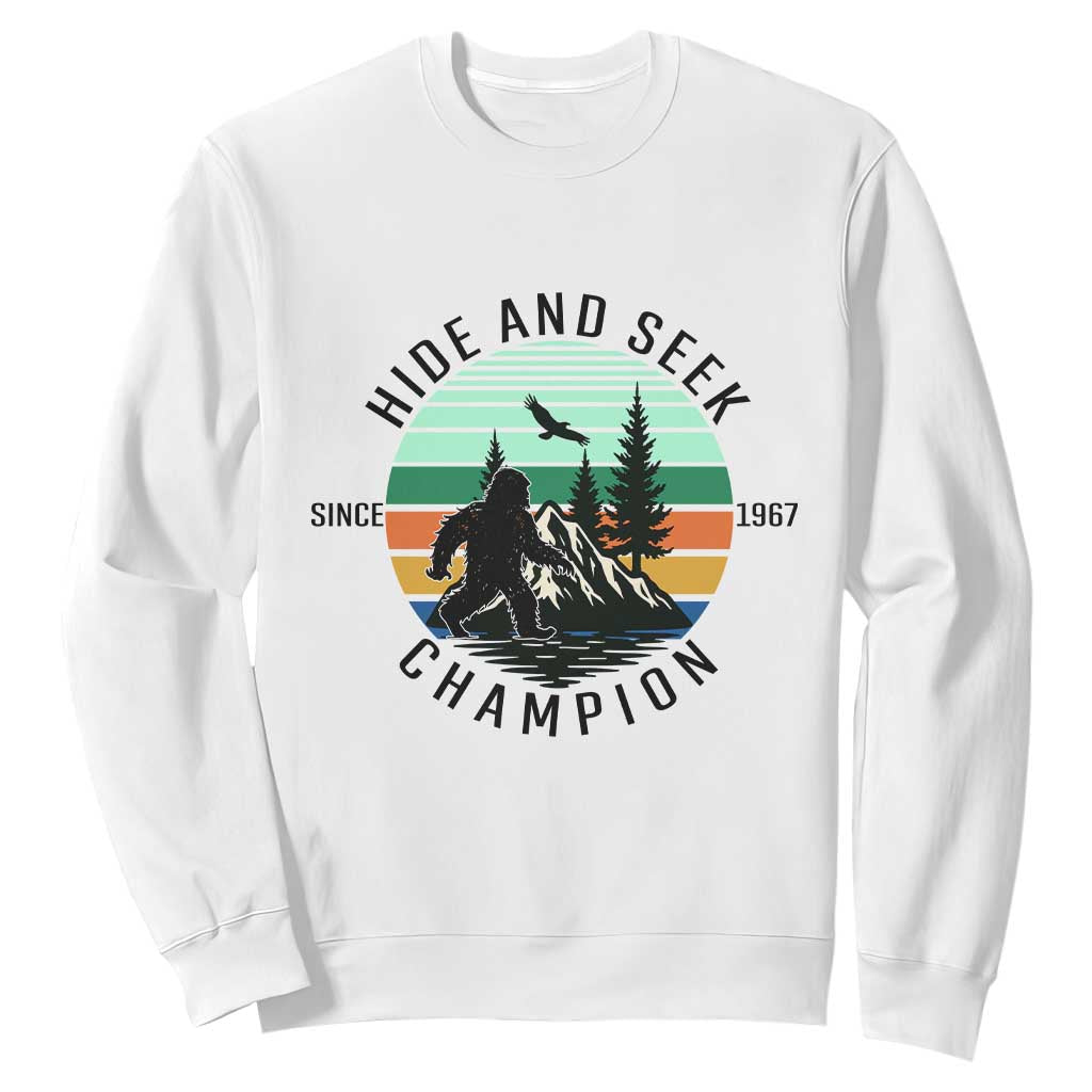 Hide And Seek Champion Sweatshirt Bigfoot Lover Gift TS12 White Print Your Wear