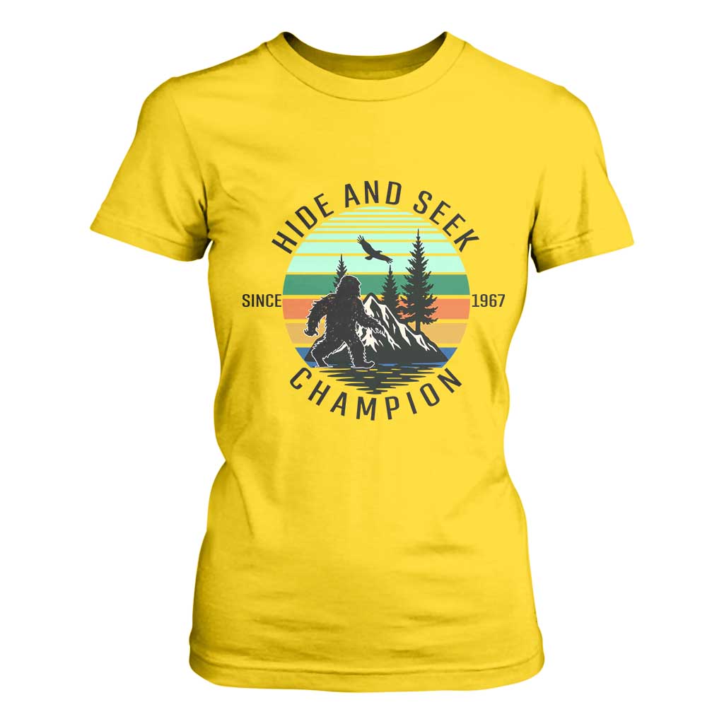 Hide And Seek Champion T Shirt For Women Bigfoot Lover Gift TS12 Daisy Print Your Wear