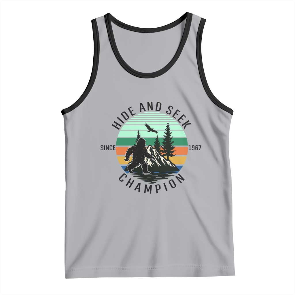 Hide And Seek Champion Tank Top Bigfoot Lover Gift TS12 Athletic Heather Black Print Your Wear