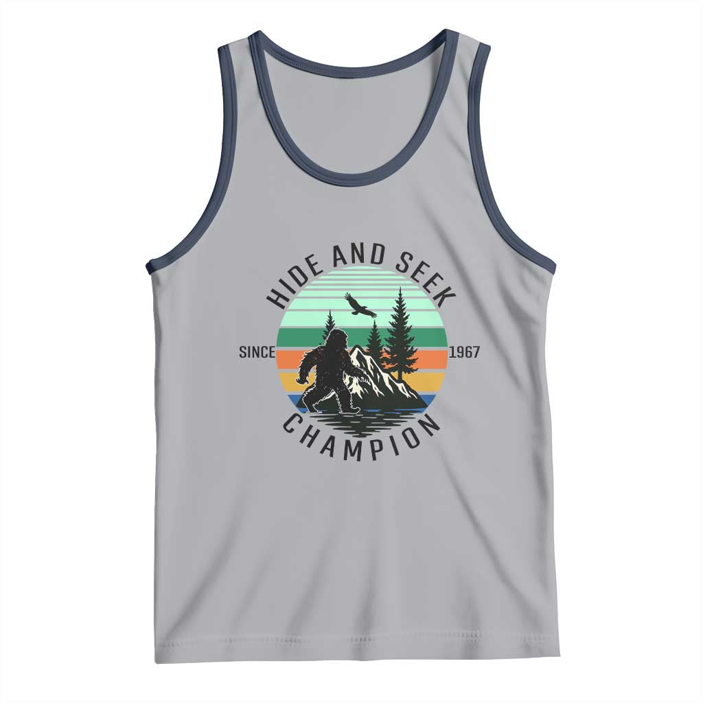 Hide And Seek Champion Tank Top Bigfoot Lover Gift TS12 Athletic Heather Navy Print Your Wear