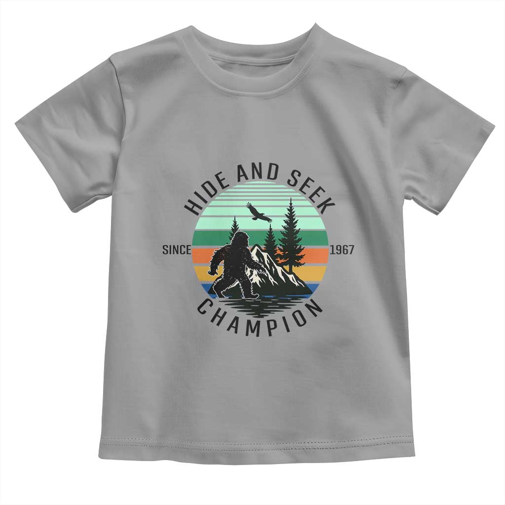 Hide And Seek Champion Toddler T Shirt Bigfoot Lover Gift TS12 Sport Gray Print Your Wear