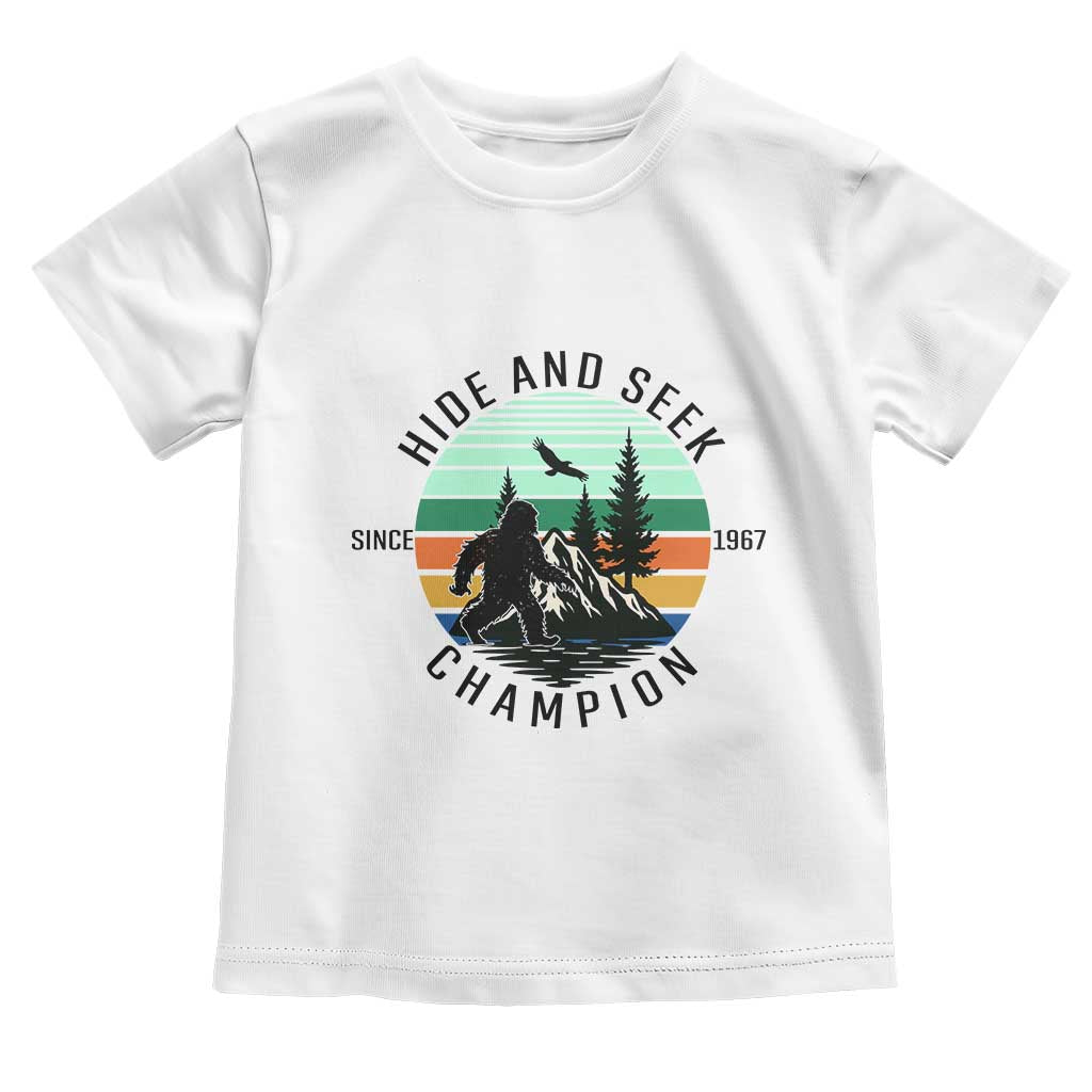 Hide And Seek Champion Toddler T Shirt Bigfoot Lover Gift TS12 White Print Your Wear