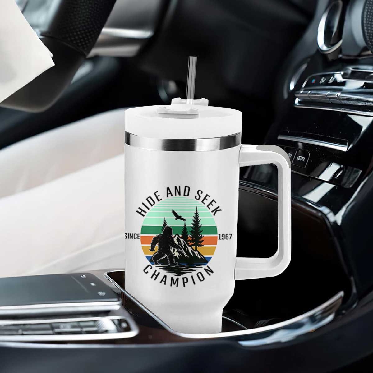 Hide And Seek Champion Tumbler With Handle Bigfoot Lover Gift TS12 Print Your Wear