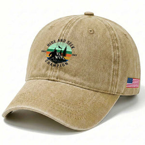 Hide And Seek Champion Washed Cotton Baseball Cap Bigfoot Lover Gift TS12 Print Your Wear