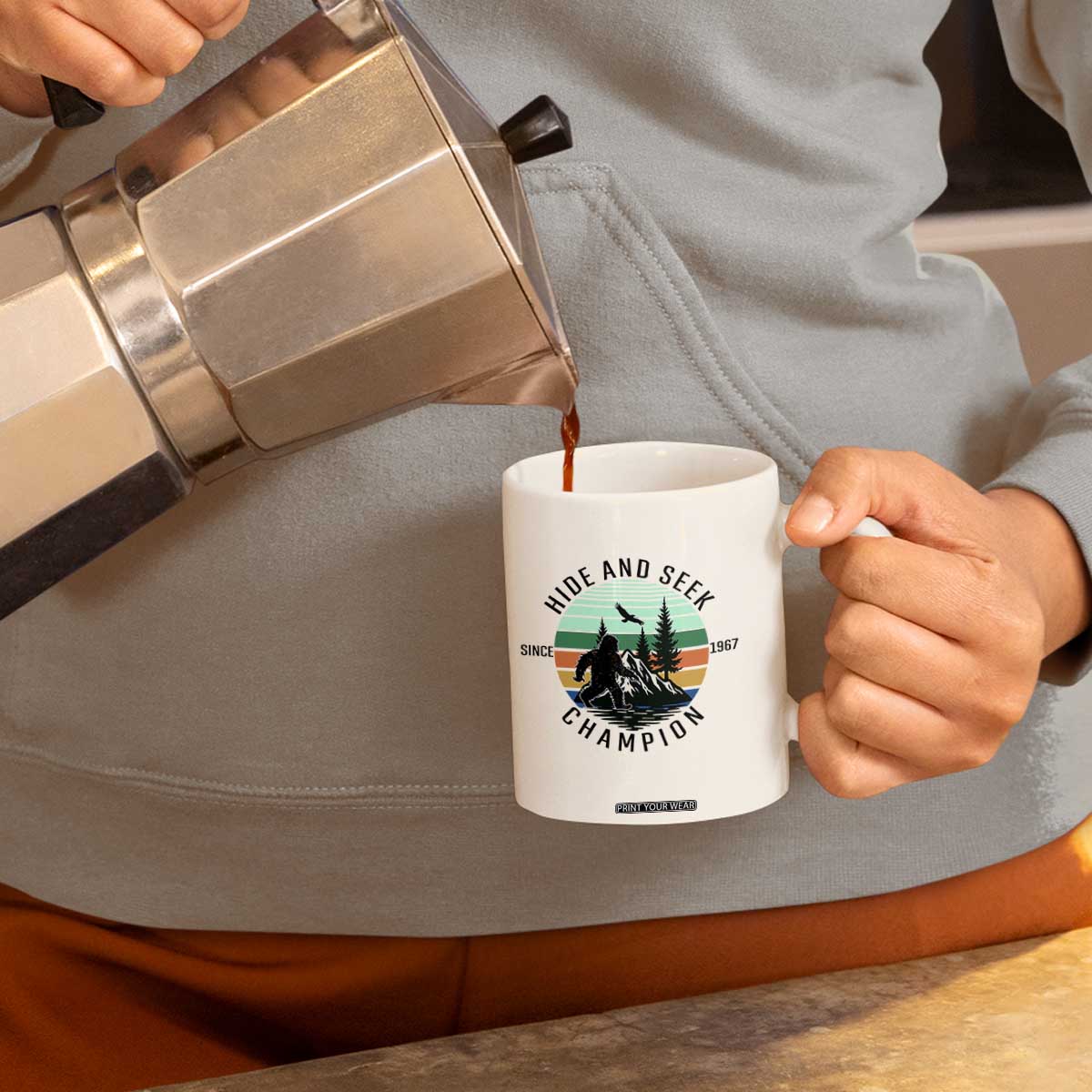 Hide And Seek Champion Coffee Mug Bigfoot Lover Gift TS12 Print Your Wear