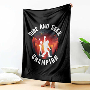 Hide And Seek Champion Throw Blanket Funny Bigfoot And Alien Lover Gift TS12 Print Your Wear