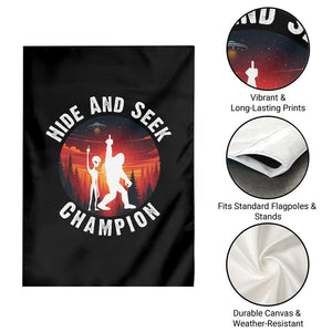 Hide And Seek Champion Garden Flag Funny Bigfoot And Alien Lover Gift TS12 Print Your Wear