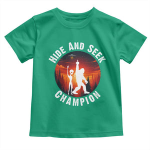 Hide And Seek Champion Toddler T Shirt Funny Bigfoot And Alien Lover Gift TS12 Irish Green Print Your Wear