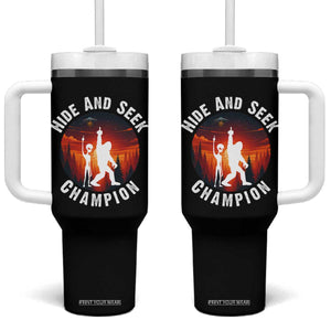 Hide And Seek Champion Tumbler With Handle Funny Bigfoot And Alien Lover Gift TS12 One Size: 40 oz Black Print Your Wear