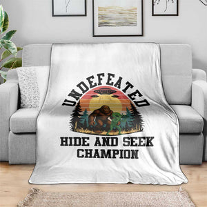 Funny Bigfoot And Alien Gift Throw Blanket Undefeated Hide And Seek Champion TS12 Print Your Wear