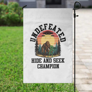 Funny Bigfoot And Alien Gift Garden Flag Undefeated Hide And Seek Champion TS12 Print Your Wear