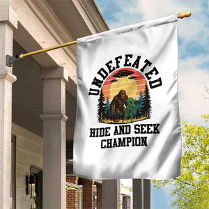 Funny Bigfoot And Alien Gift Garden Flag Undefeated Hide And Seek Champion TS12 Print Your Wear