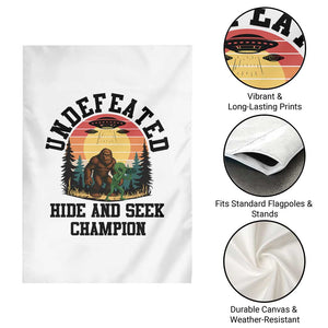 Funny Bigfoot And Alien Gift Garden Flag Undefeated Hide And Seek Champion TS12 Print Your Wear