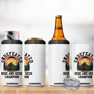 Funny Bigfoot And Alien Gift 4 in 1 Can Cooler Tumbler Undefeated Hide And Seek Champion TS12 Print Your Wear