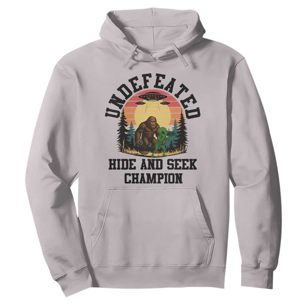 Funny Bigfoot And Alien Gift Hoodie Undefeated Hide And Seek Champion TS12 Ice Gray Print Your Wear