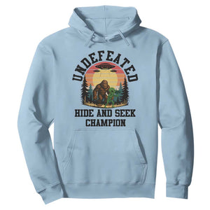 Funny Bigfoot And Alien Gift Hoodie Undefeated Hide And Seek Champion TS12 Light Blue Print Your Wear