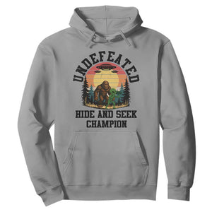 Funny Bigfoot And Alien Gift Hoodie Undefeated Hide And Seek Champion TS12 Sport Gray Print Your Wear