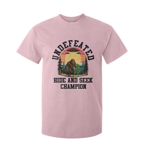 Funny Bigfoot And Alien Gift T Shirt For Kid Undefeated Hide And Seek Champion TS12 Light Pink Print Your Wear