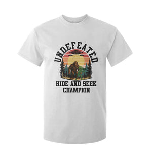 Funny Bigfoot And Alien Gift T Shirt For Kid Undefeated Hide And Seek Champion TS12 White Print Your Wear