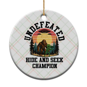 Funny Bigfoot And Alien Gift Ceramic Ornament Undefeated Hide And Seek Champion TS12 1pc Christmas Plaid Print Your Wear