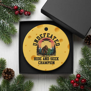 Funny Bigfoot And Alien Gift Ceramic Ornament Undefeated Hide And Seek Champion TS12 1pc Yellow Cheese Print Your Wear