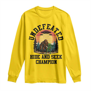 Funny Bigfoot And Alien Gift Long Sleeve Shirt Undefeated Hide And Seek Champion TS12 Daisy Print Your Wear