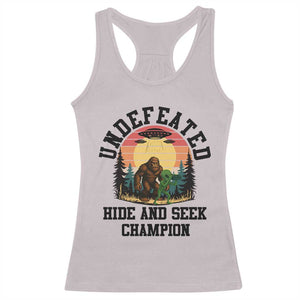 Funny Bigfoot And Alien Gift Racerback Tank Top Undefeated Hide And Seek Champion TS12 Ice Gray Print Your Wear