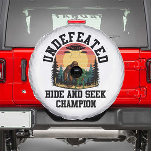 Funny Bigfoot And Alien Gift Spare Tire Cover Undefeated Hide And Seek Champion TS12 White Print Your Wear