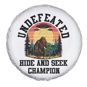 Funny Bigfoot And Alien Gift Spare Tire Cover Undefeated Hide And Seek Champion TS12 Print Your Wear