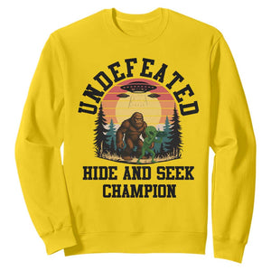 Funny Bigfoot And Alien Gift Sweatshirt Undefeated Hide And Seek Champion TS12 Daisy Print Your Wear
