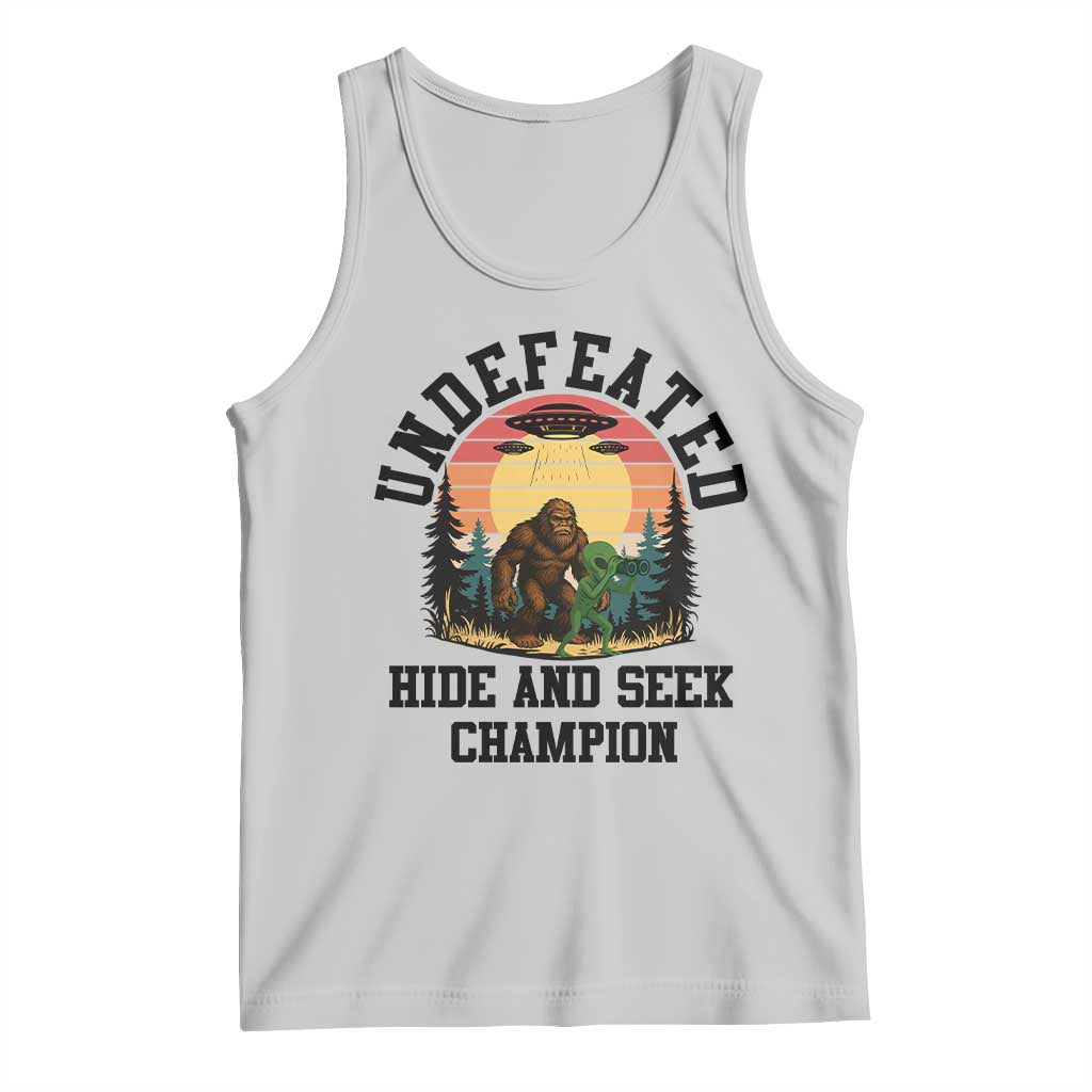Funny Bigfoot And Alien Gift Tank Top Undefeated Hide And Seek Champion TS12 Ash Print Your Wear