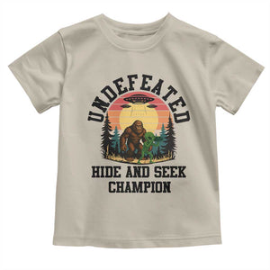 Funny Bigfoot And Alien Gift Toddler T Shirt Undefeated Hide And Seek Champion TS12 Sand Print Your Wear