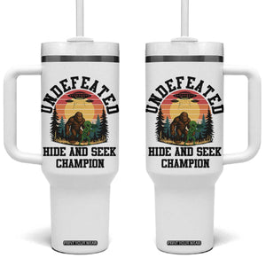 Funny Bigfoot And Alien Gift Tumbler With Handle Undefeated Hide And Seek Champion TS12 One Size: 40 oz White Print Your Wear