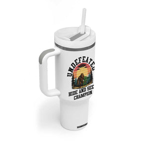 Funny Bigfoot And Alien Gift Tumbler With Handle Undefeated Hide And Seek Champion TS12 Print Your Wear