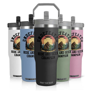 Funny Bigfoot And Alien Gift Flip Straw Tumbler Undefeated Hide And Seek Champion TS12 Print Your Wear