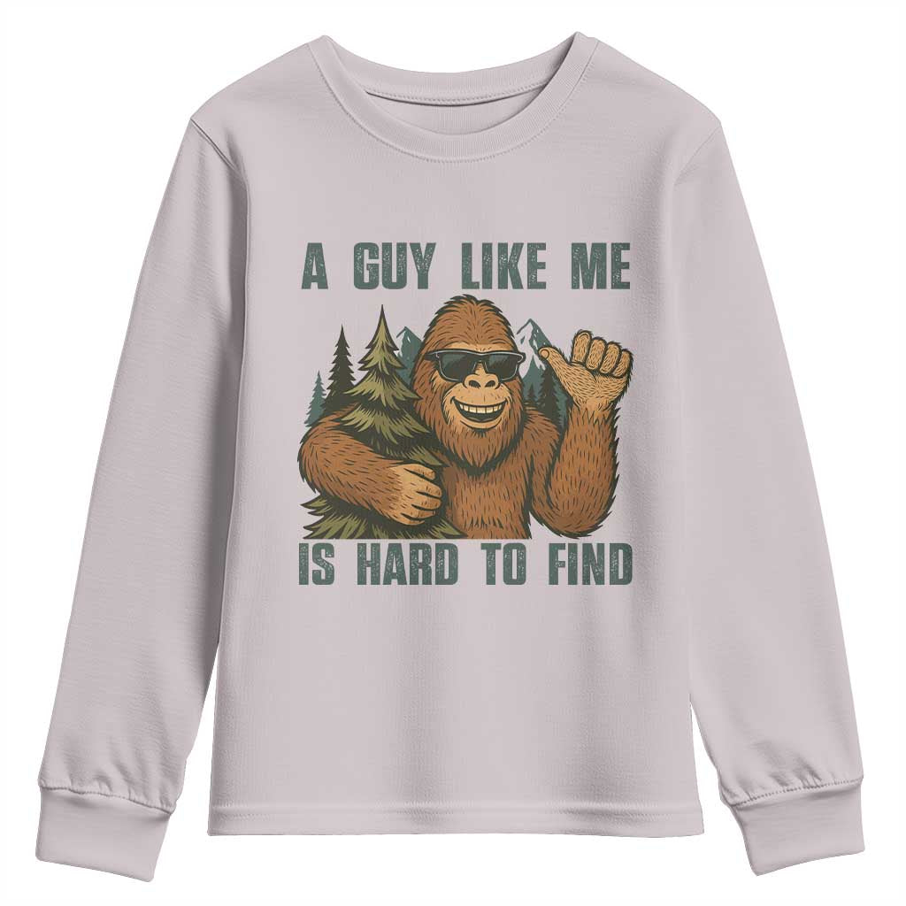Funny Bigfoot Gift Youth Sweatshirt A Guy Like Me Is Hard To Find TS12 Ice Gray Print Your Wear