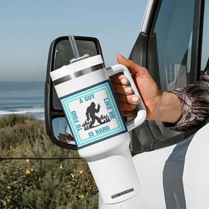 Bigfoot Lover Gift Tumbler With Handle A Guy Like Me Is Hard To Find TS12 Print Your Wear