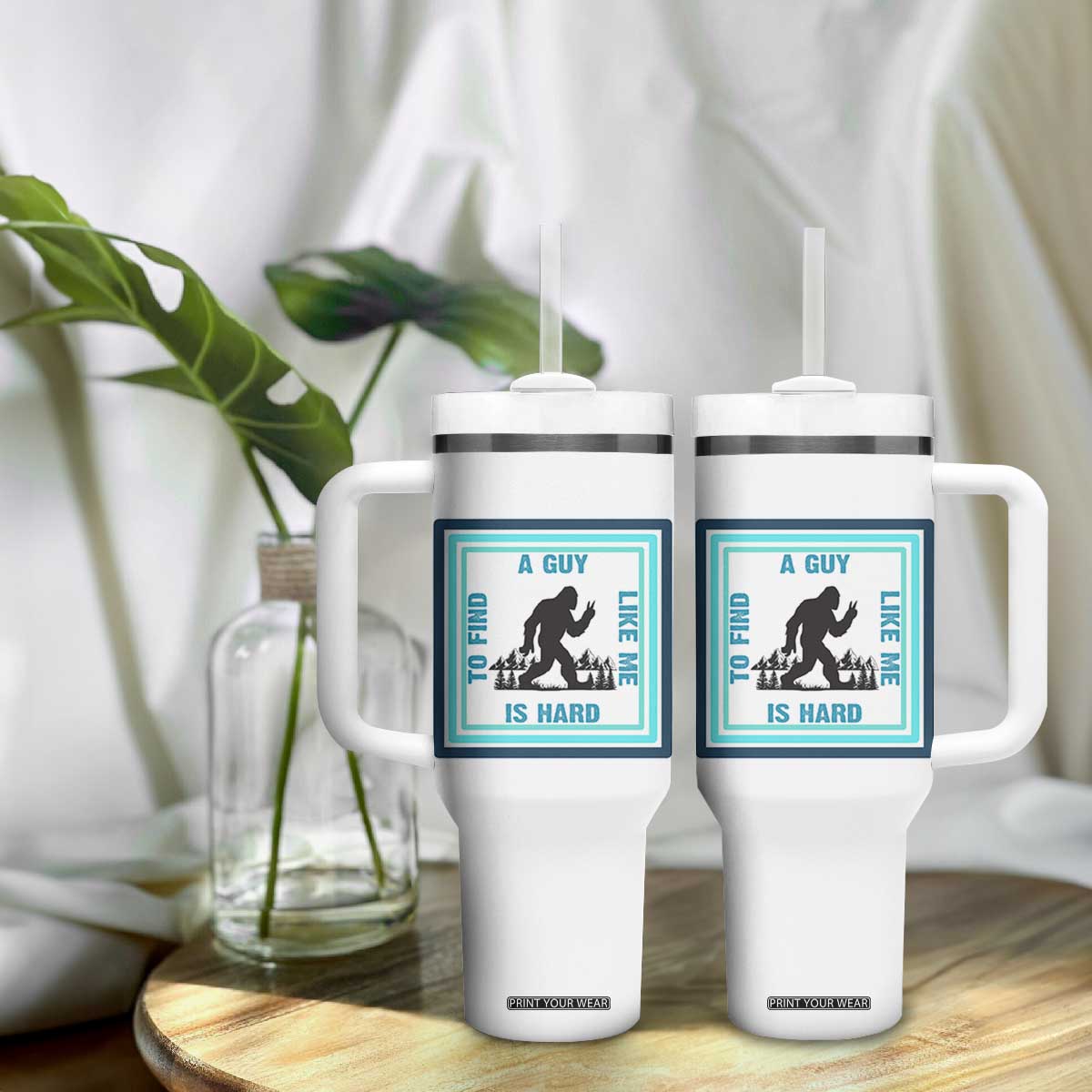 Bigfoot Lover Gift Tumbler With Handle A Guy Like Me Is Hard To Find TS12 Print Your Wear