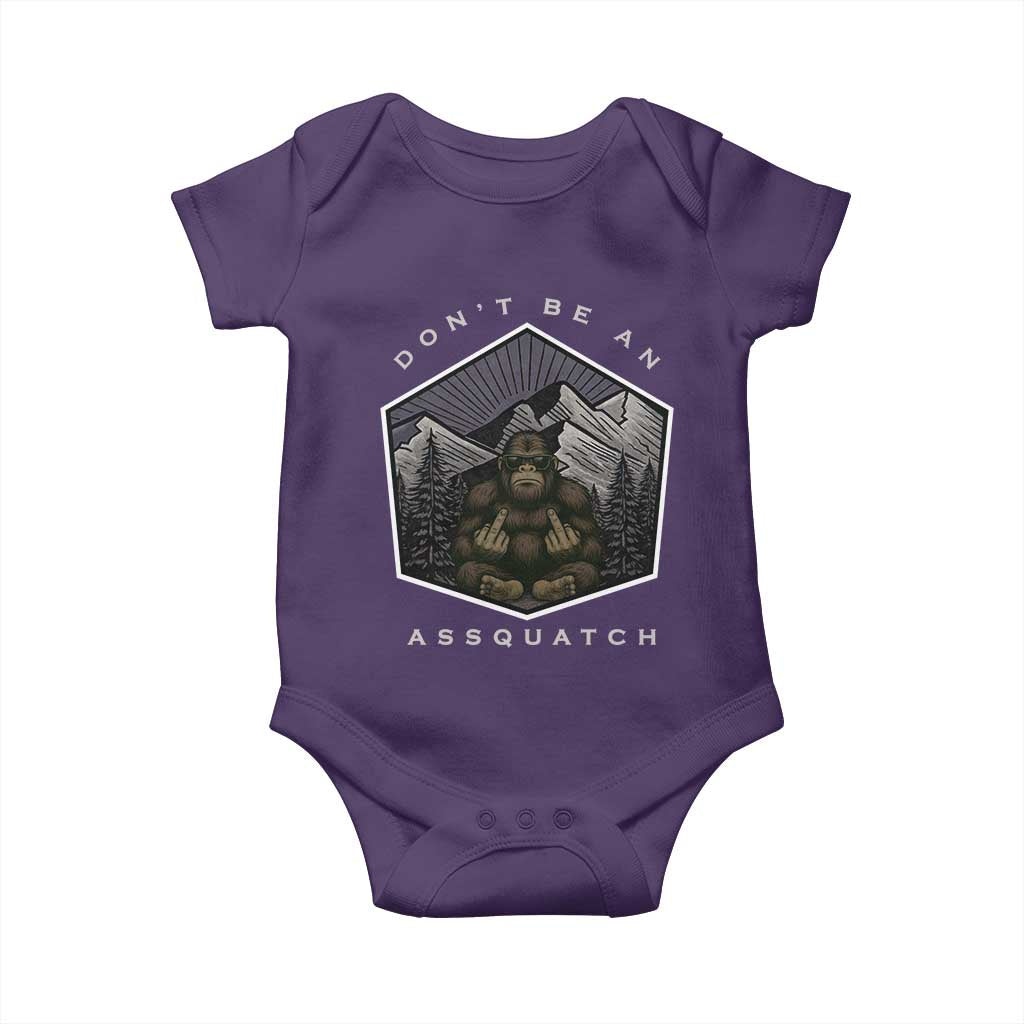 Bigfoot Lover Gift Baby Onesie Do Not Be An Assquatch TS12 Purple Print Your Wear