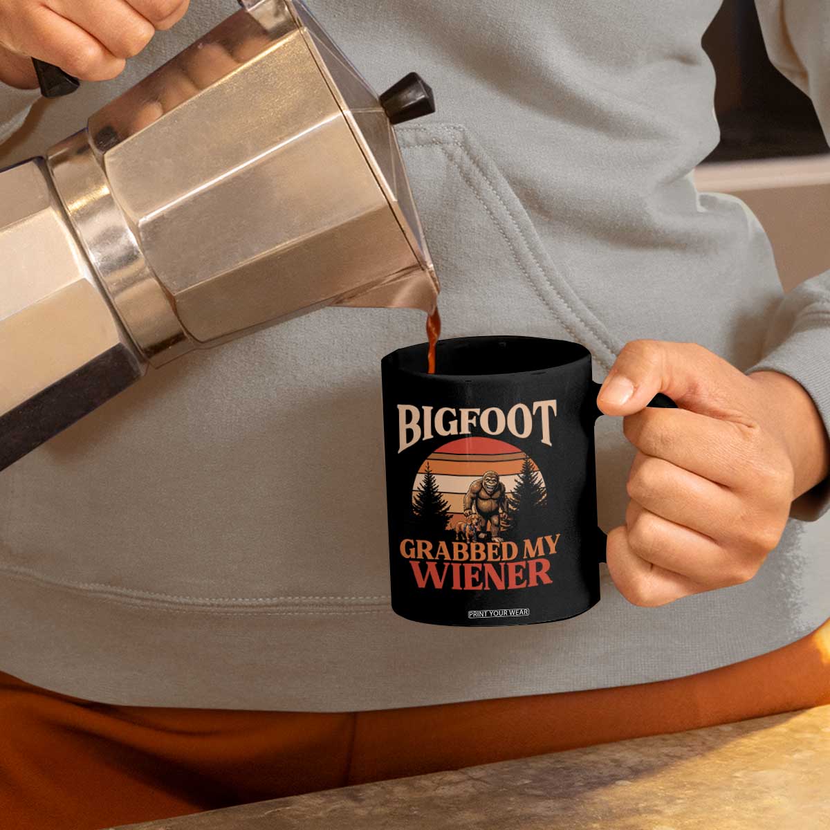 Bigfoot Grabbed My Wiener Coffee Mug Funny Dachshund Lover Gift TS12 Print Your Wear