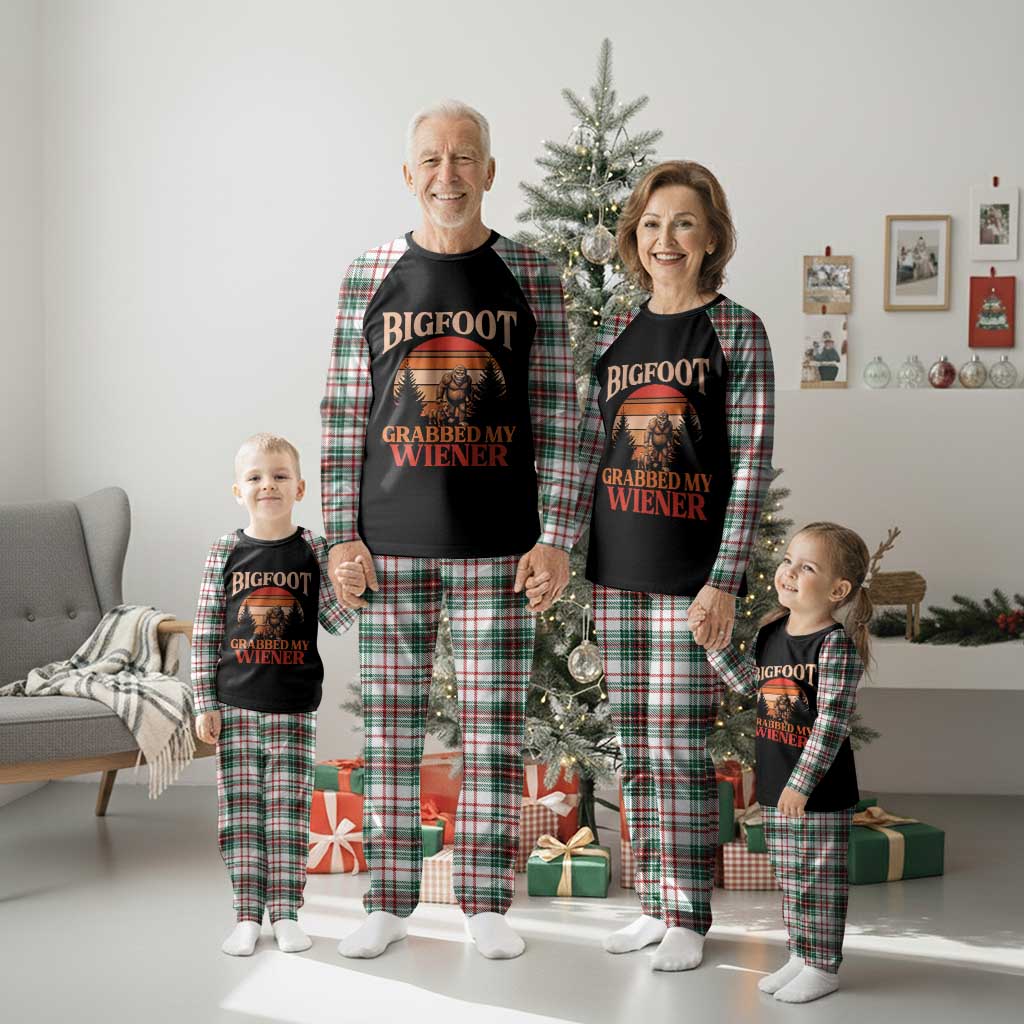 Bigfoot Grabbed My Wiener Plaid Pajama Set Funny Dachshund Lover Gift TS12 Christmas Plaid Print Your Wear