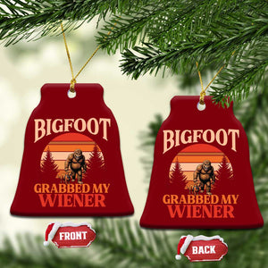 Bigfoot Grabbed My Wiener Ceramic Ornament Funny Dachshund Lover Gift TS12 Print Your Wear