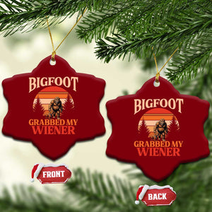 Bigfoot Grabbed My Wiener Ceramic Ornament Funny Dachshund Lover Gift TS12 Print Your Wear