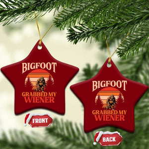 Bigfoot Grabbed My Wiener Ceramic Ornament Funny Dachshund Lover Gift TS12 Print Your Wear
