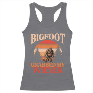 Bigfoot Grabbed My Wiener Racerback Tank Top Funny Dachshund Lover Gift TS12 Charcoal Print Your Wear