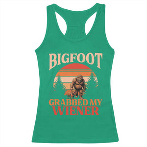 Bigfoot Grabbed My Wiener Racerback Tank Top Funny Dachshund Lover Gift TS12 Irish Green Print Your Wear