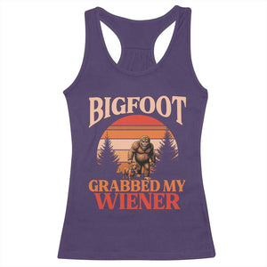 Bigfoot Grabbed My Wiener Racerback Tank Top Funny Dachshund Lover Gift TS12 Purple Print Your Wear