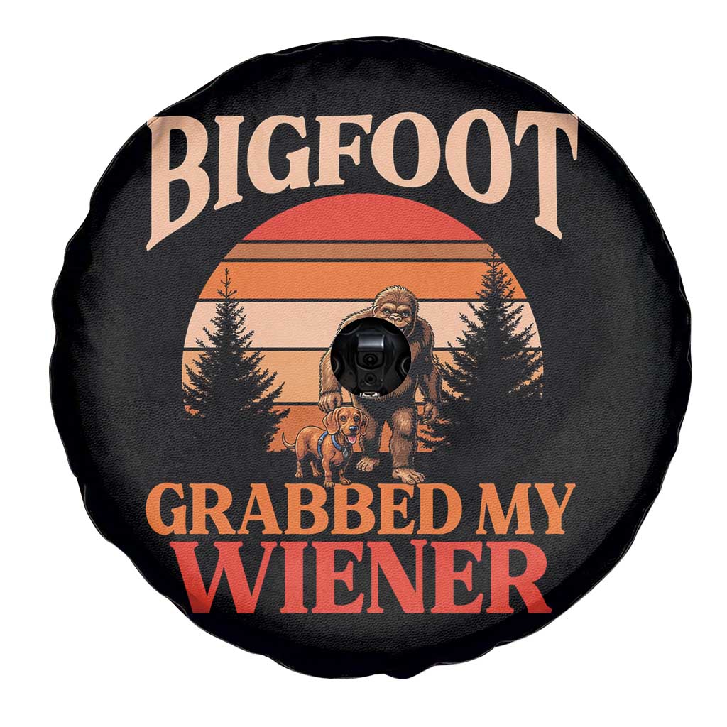 Bigfoot Grabbed My Wiener Spare Tire Cover Funny Dachshund Lover Gift TS12 Print Your Wear