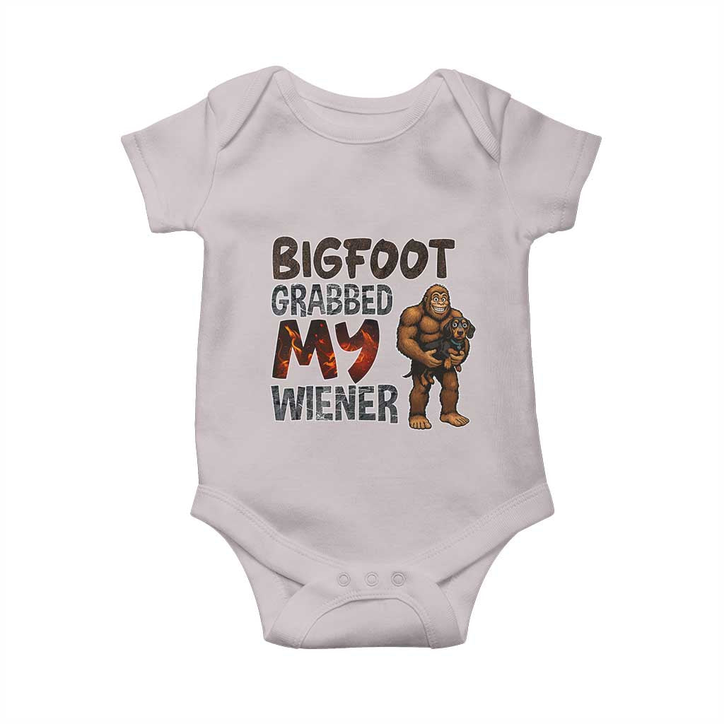 Bigfoot Grabbed My Wiener Baby Onesie Funny Dog Lover Gift TS12 Ice Gray Print Your Wear