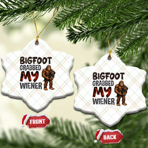 Bigfoot Grabbed My Wiener Ceramic Ornament Funny Dog Lover Gift TS12 Print Your Wear